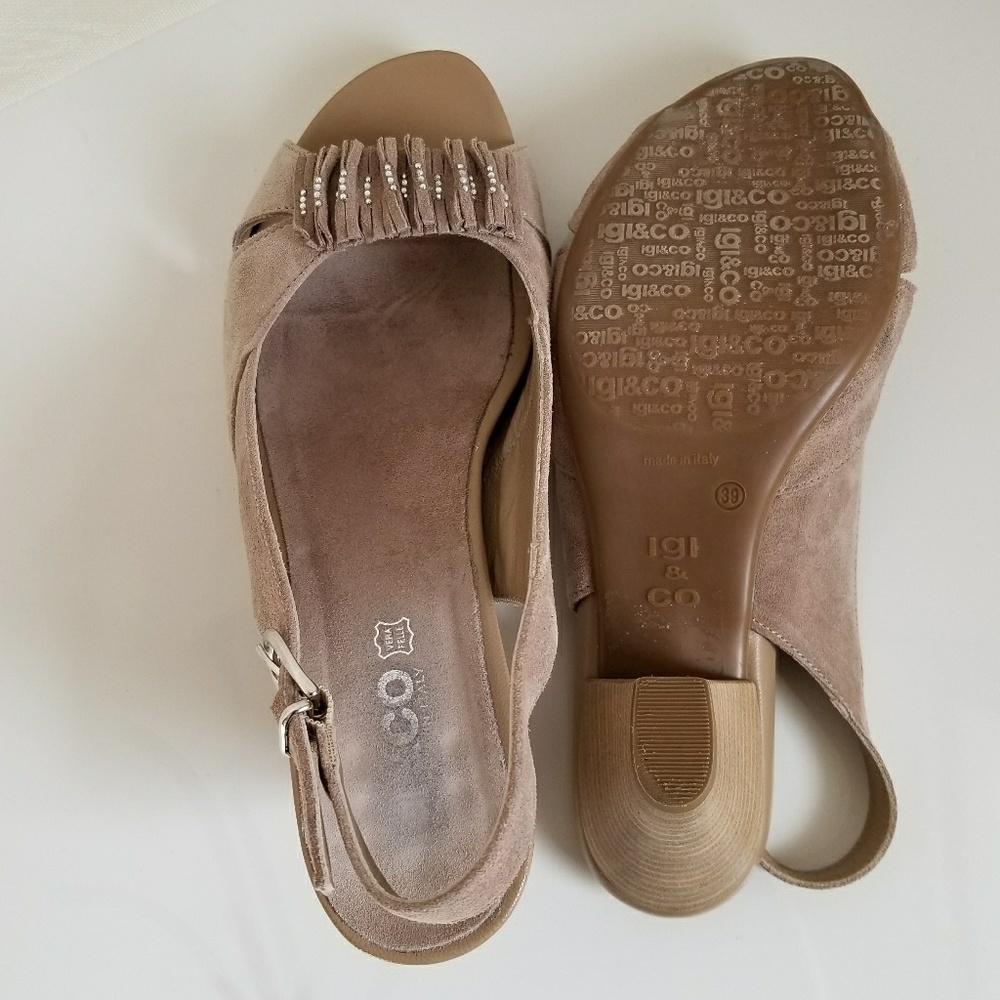 IGI & CO Beige Suede Sandals, Italy - Picture 3 of 12